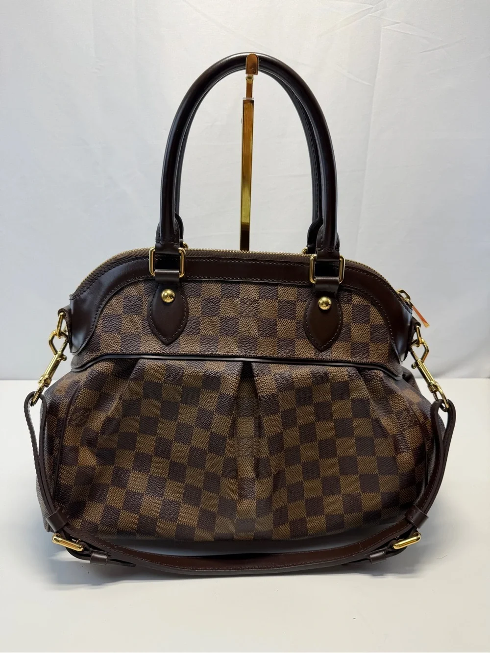 Louis Vuitton trevi  cloth Satchel with Gold Hardware